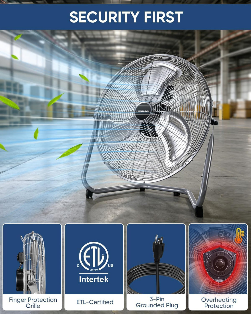 20 Inch 3 Speeds High Velocity Box Fan J362637