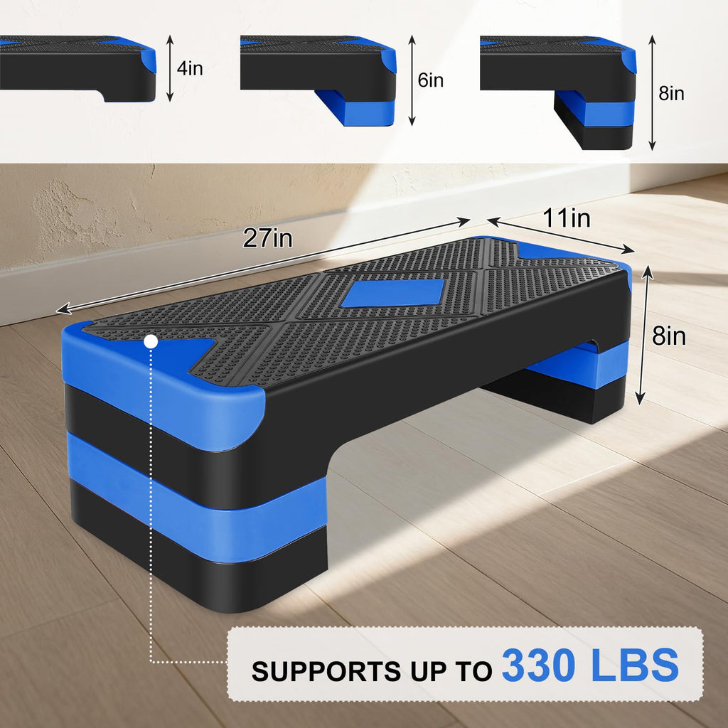 27" Adjustable Aerobic Step Platform with 4 Risers R7908