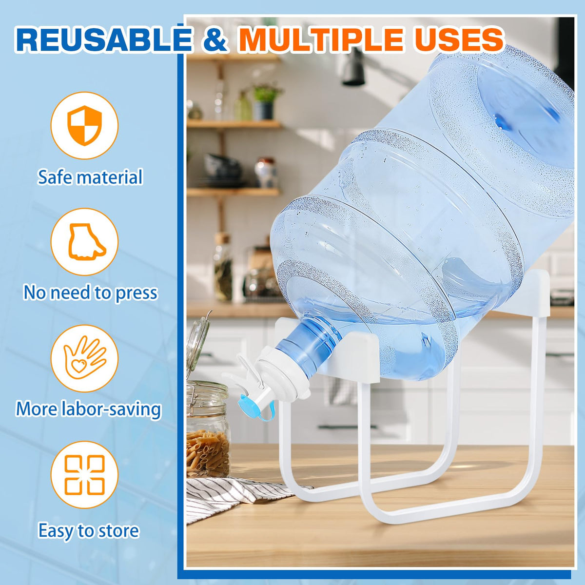 4 Sets Metal Water Jug Stand and Plastic Spigot Faucet Q2040