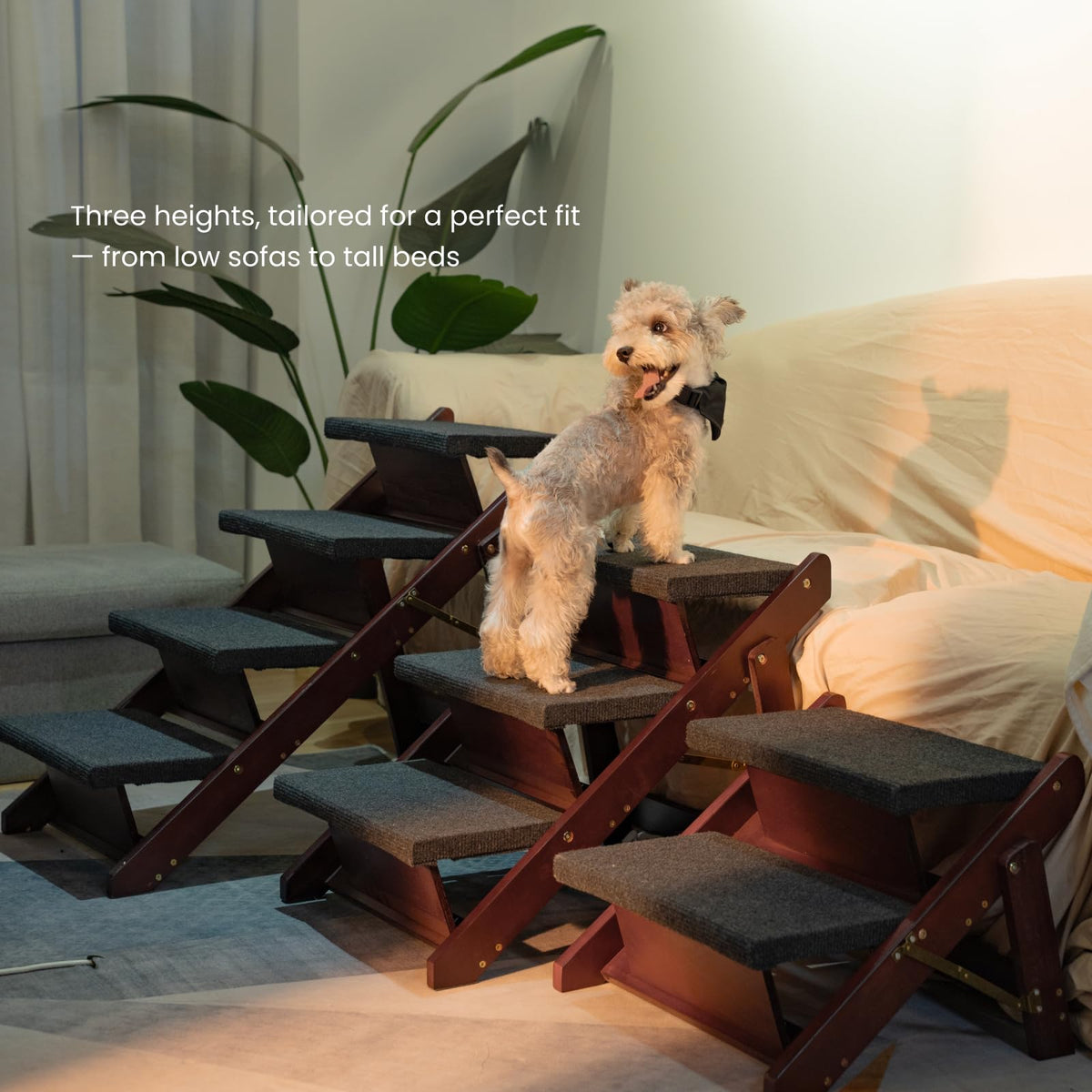Wooden 4 Step Foldable Pet Stairs U521