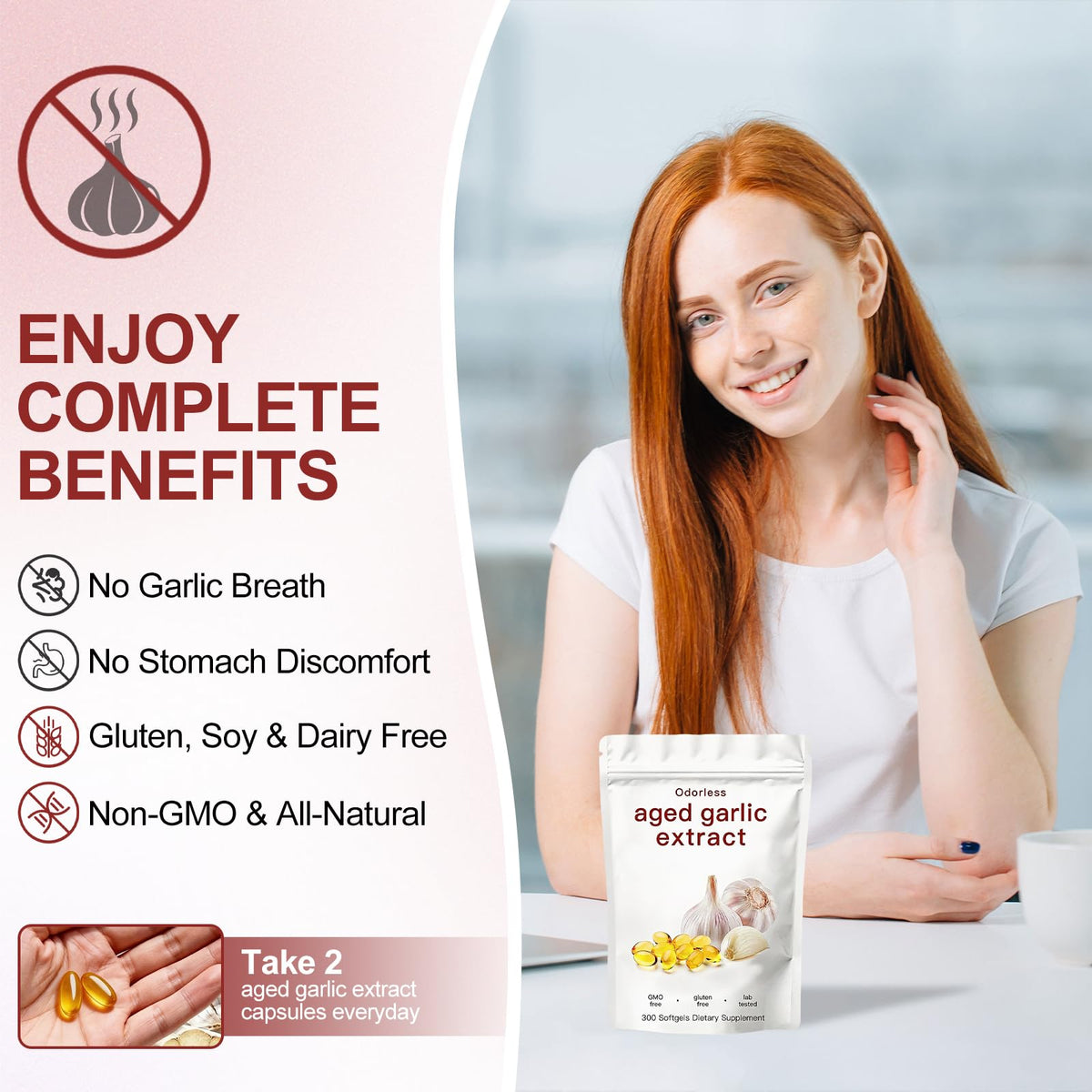 Odorless Garlic Supplement 300 Count Softgels S130466