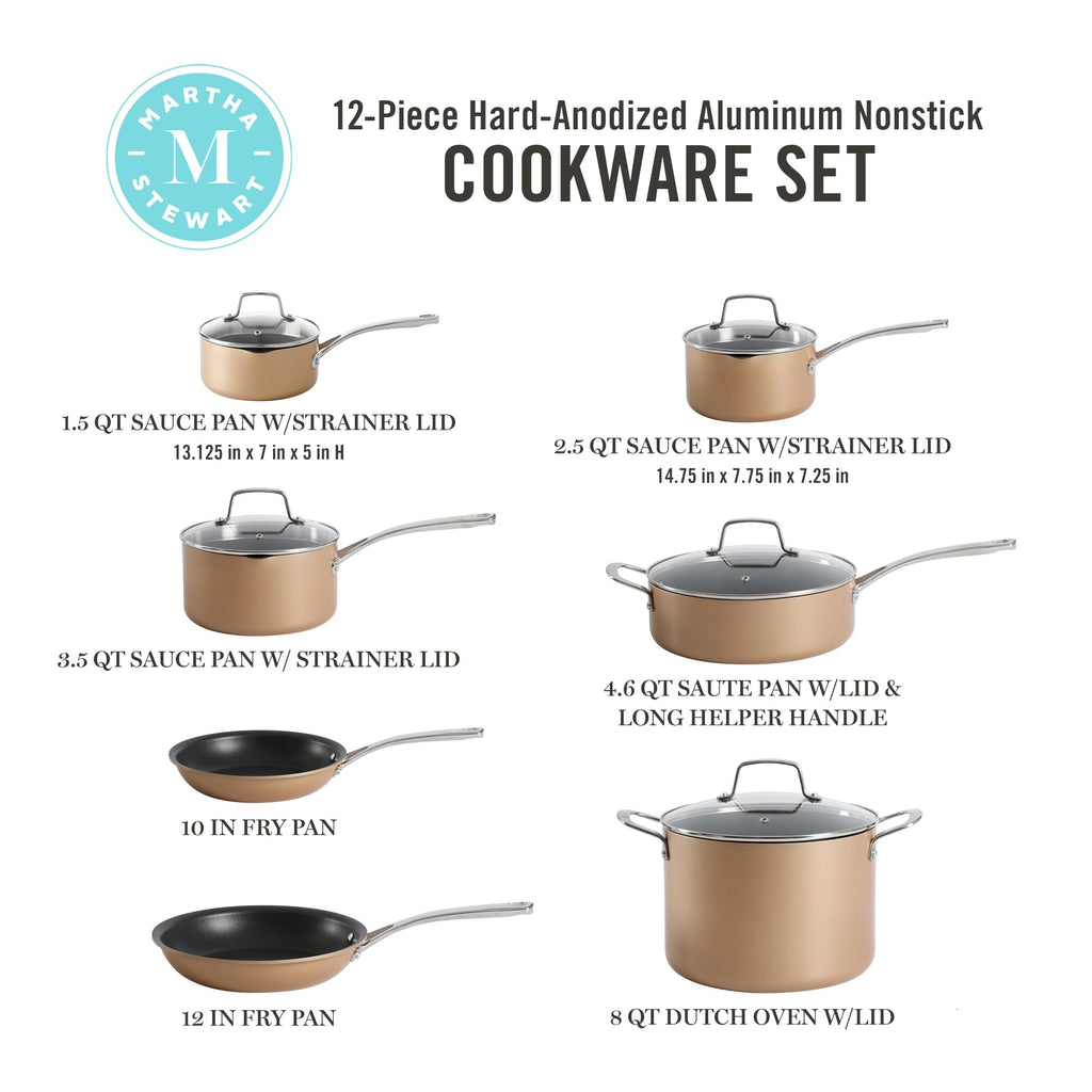 12 Piece Hard Anodized Nonstick Cookware Set Z6750