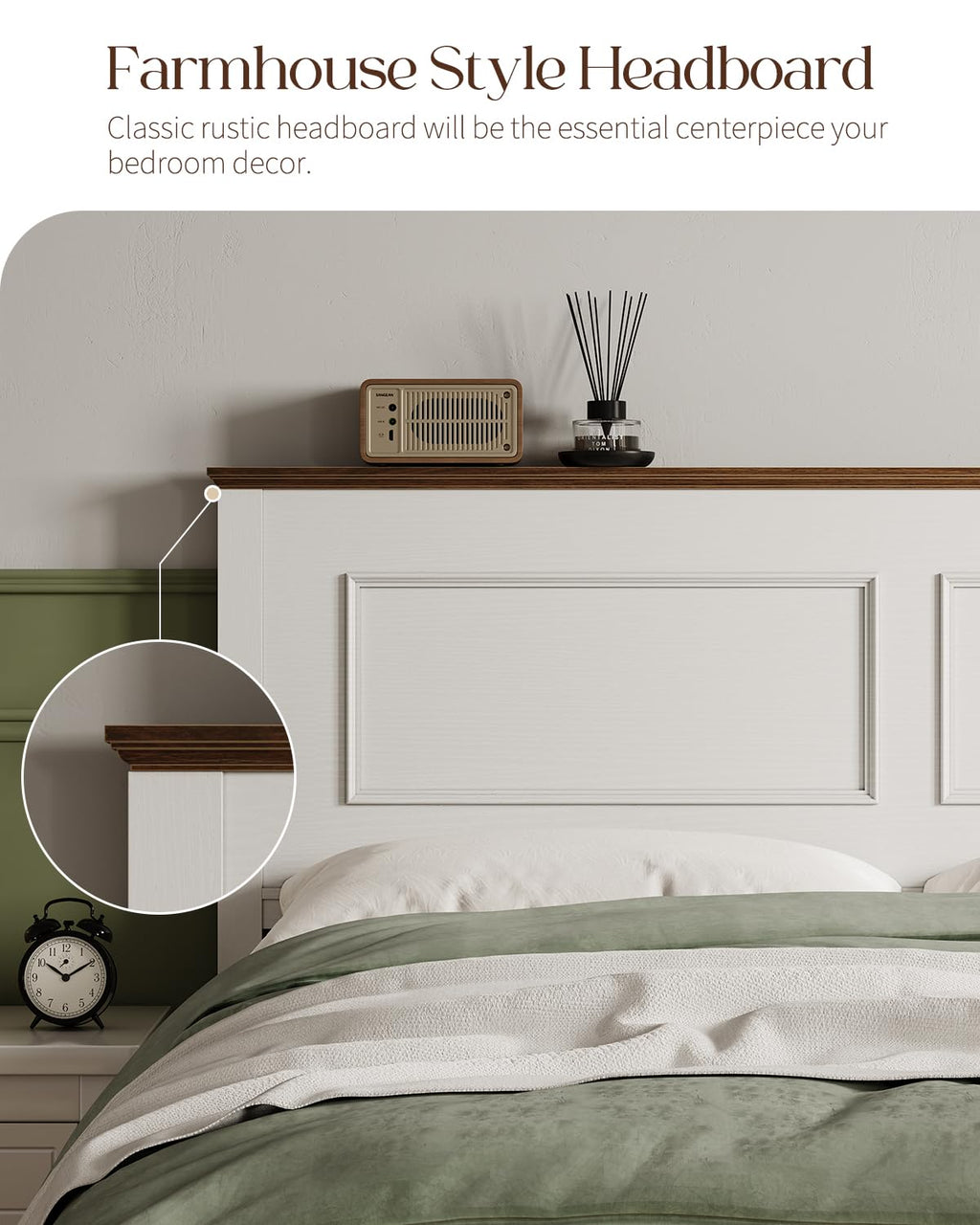 Full Size Platform Bed Frame with Headboard Y8619