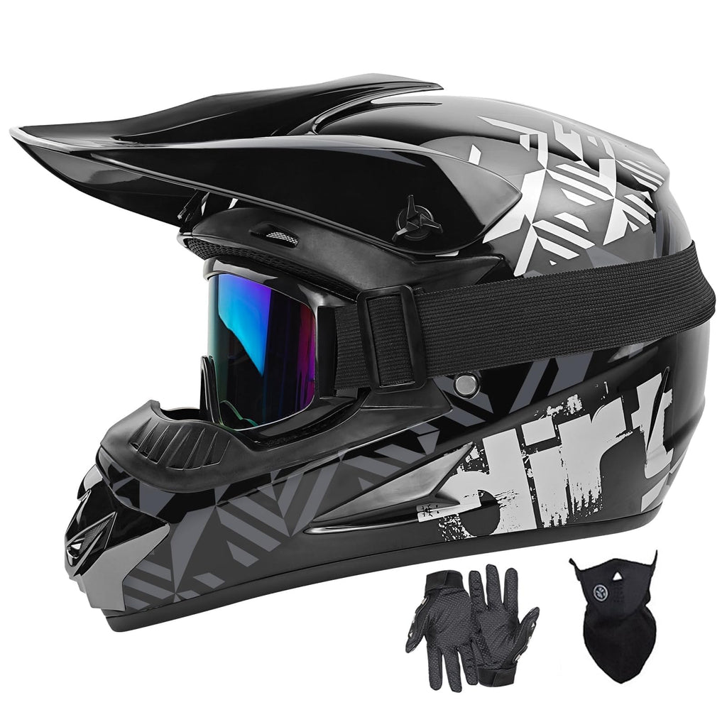 Certified Youth Kids Dirt Bike Motocross ATV Helmets 4Pcs Set A21229