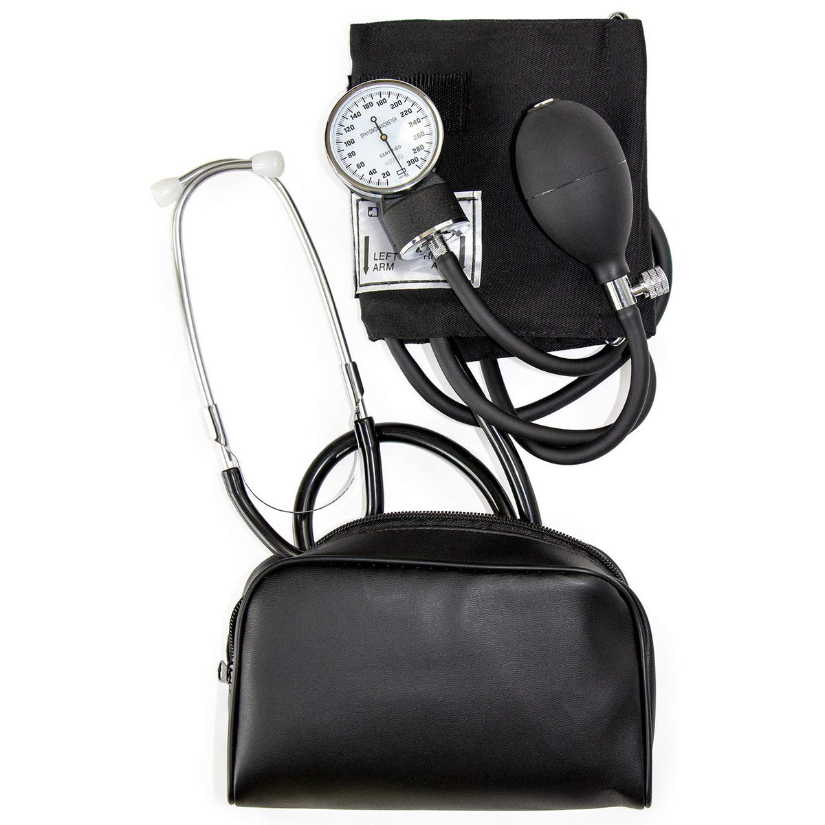 Manual Blood Pressure Monitor with 13-17 Inches Cuff and Attached Stethoscope L6142
