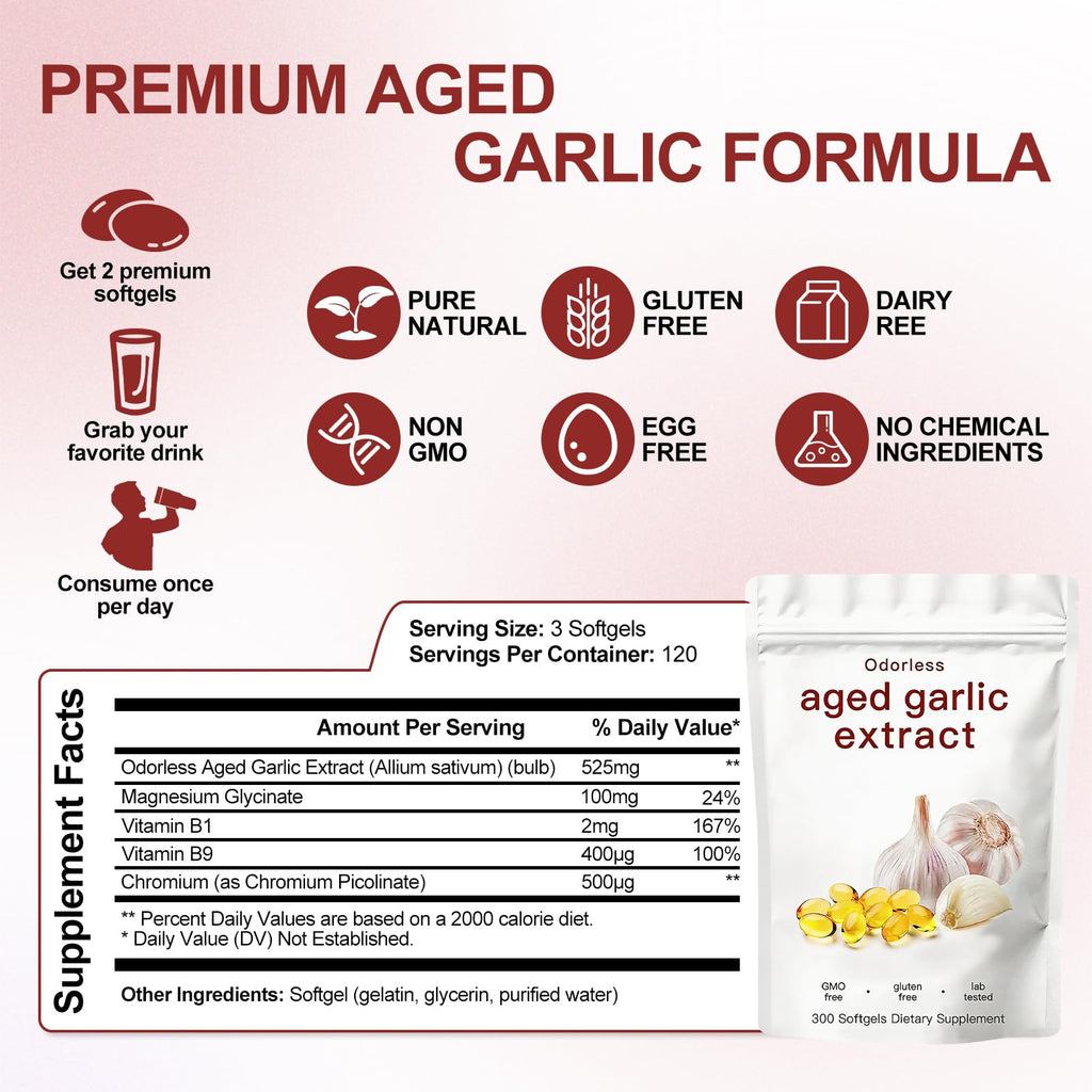Odorless Garlic Supplement 300 Count Softgels S130466