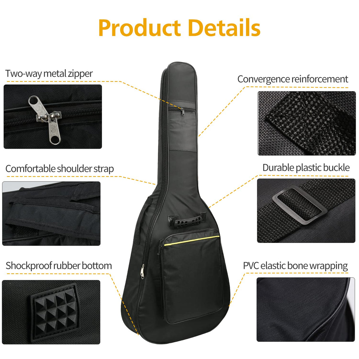 1/2/3 Pack 38-41 Inch Electric & Acoustic Guitar Bags N143