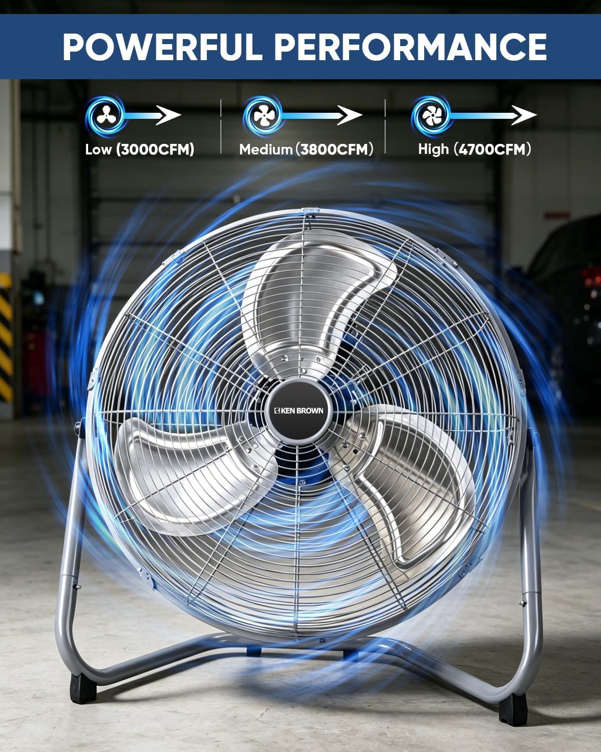 20 Inch 3 Speeds High Velocity Box Fan J362637