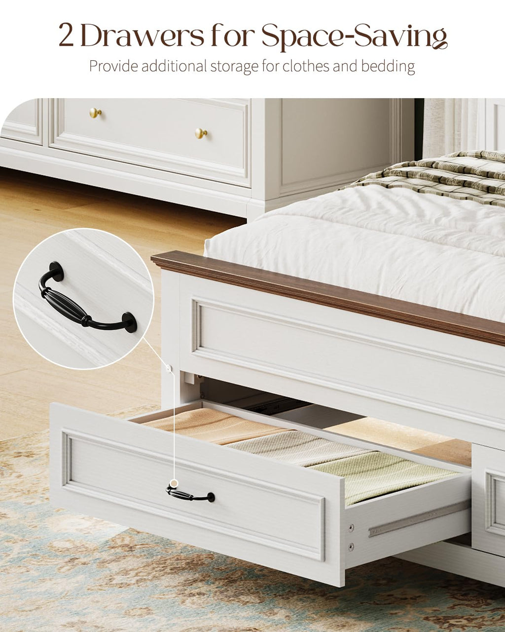 Full Size Platform Bed Frame with Headboard Y8619