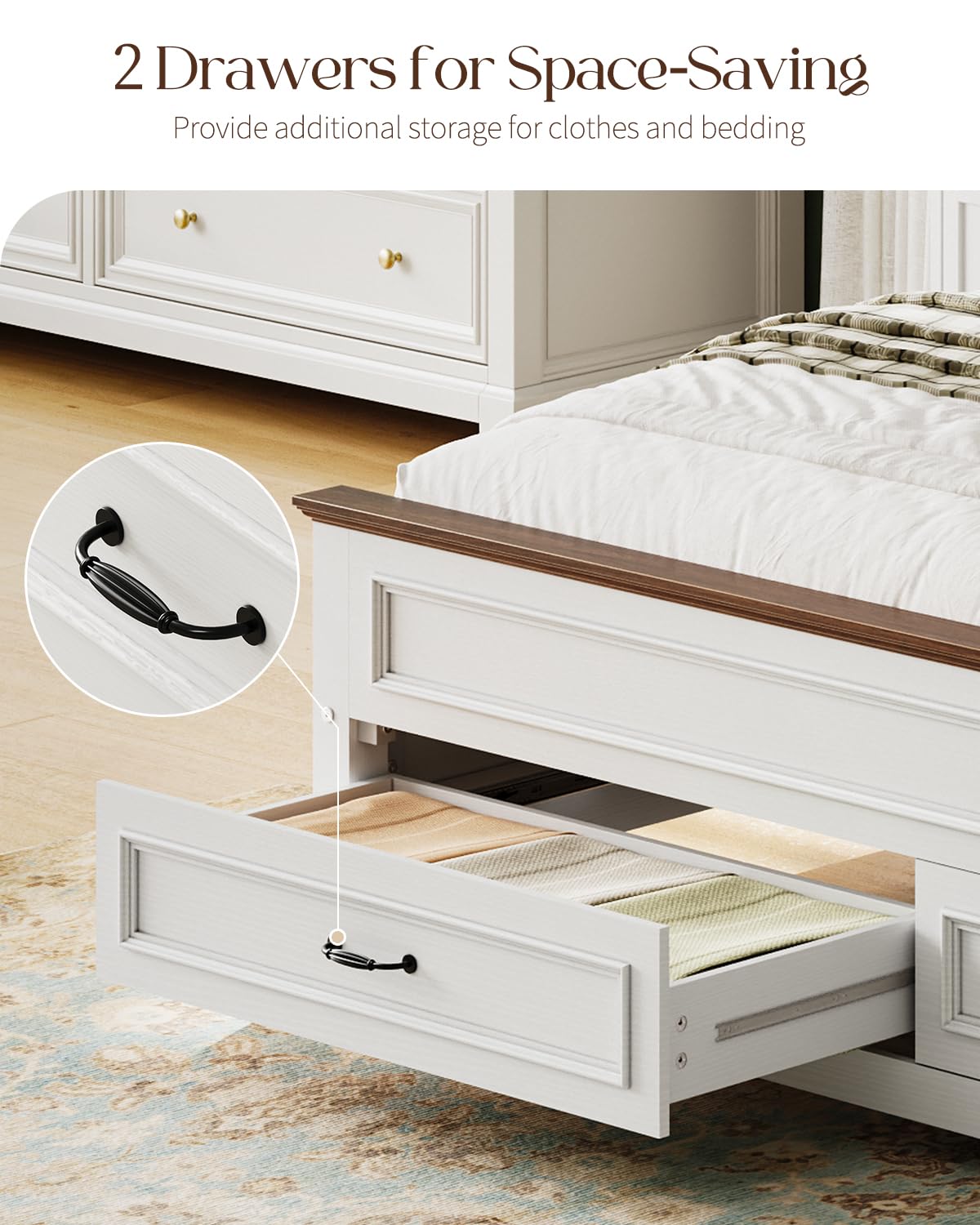 Full Size Platform Bed Frame with Headboard Y8619