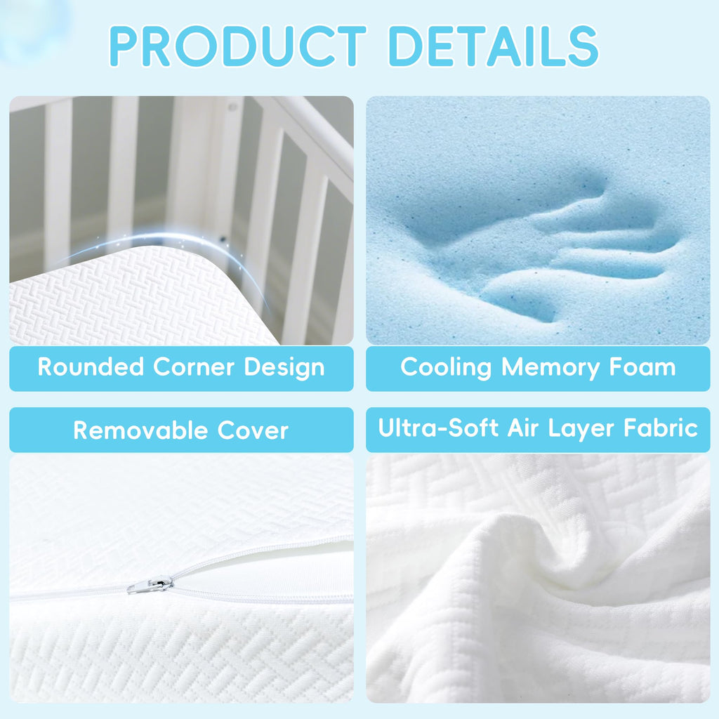 Tri-fold Portable Pack and Play Mattress with Waterproof Washable Cover H7049