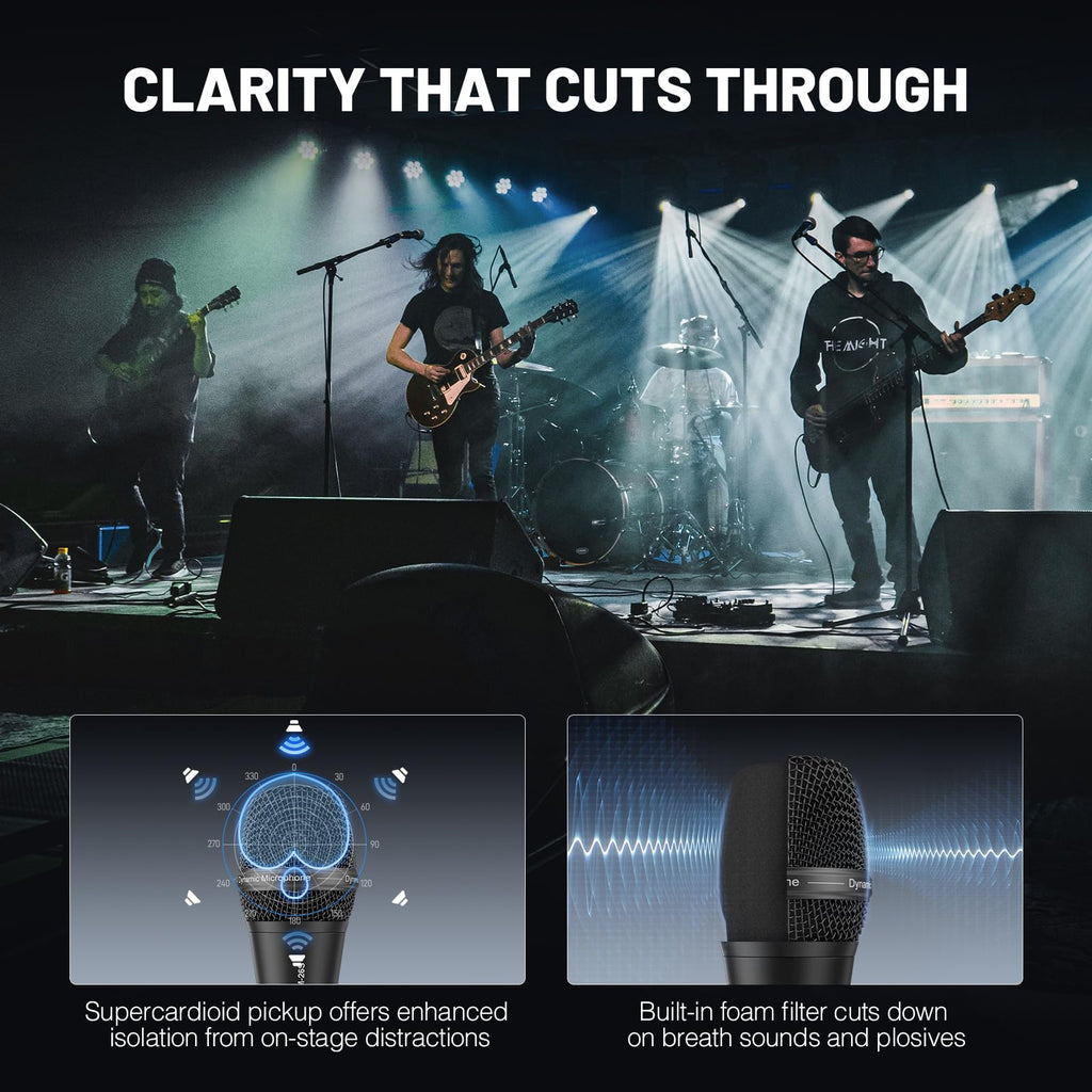 Supercardioid Dynamic Vocal Microphone with XLR Cable T97470