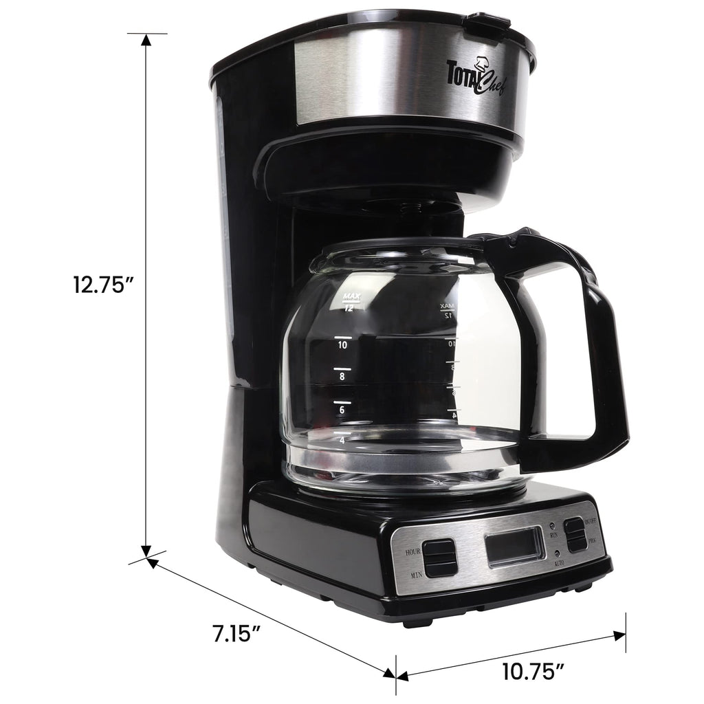 12-Cup Programmable Drip Coffee Maker with Glass Pot D705952