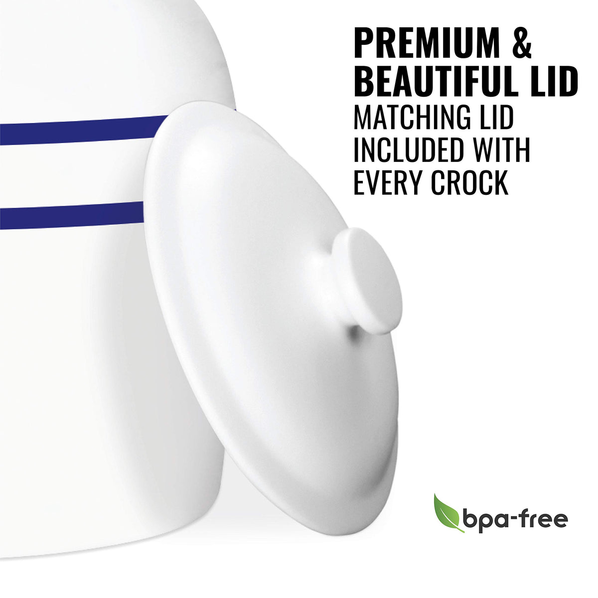 Porcelain Ceramic Crock Water Dispenser with Stainless Steel Faucet and Lid K474