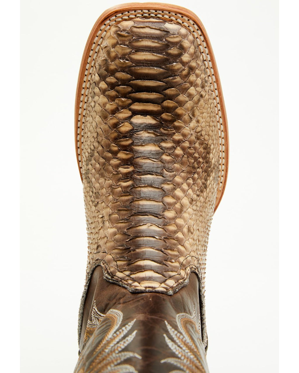 Men's Exotic Python Western Boot Broad Square Toe D28011