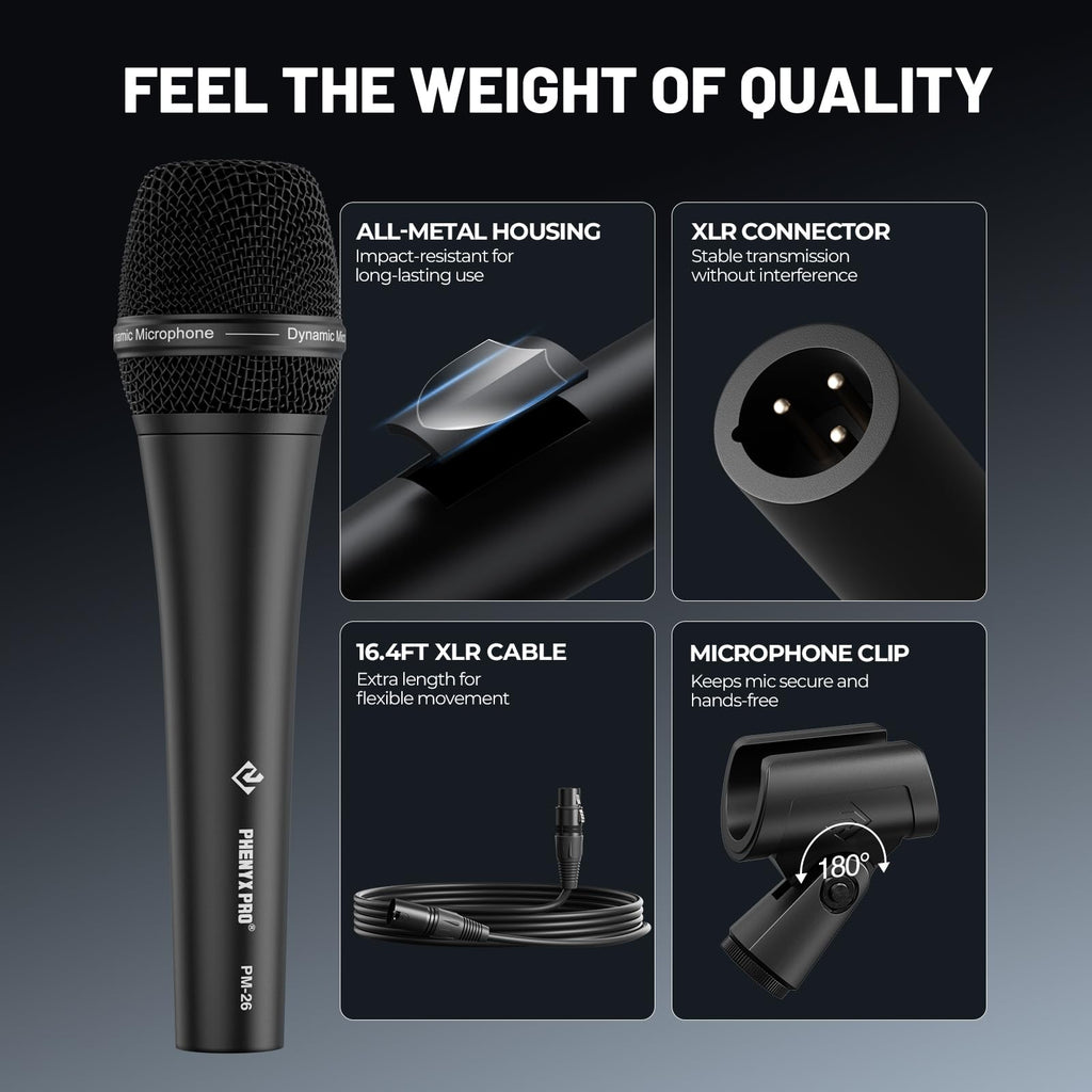 Supercardioid Dynamic Vocal Microphone with XLR Cable T97470