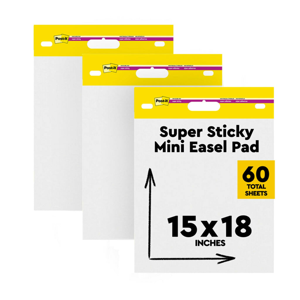 Mini Easel Pad, 15 x 18 in, White, 3 Pads K1736