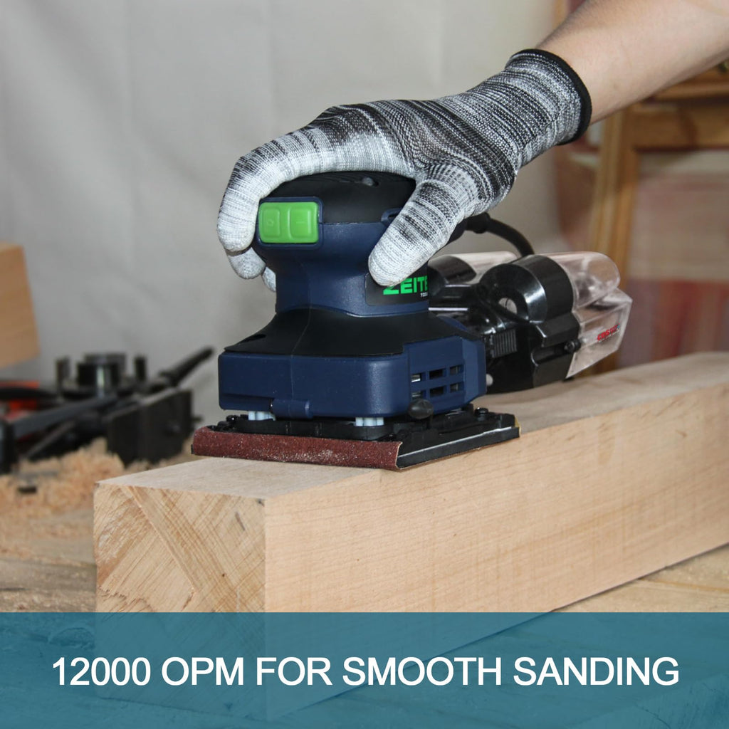 2.4 Amp 1/4 Sheet Electric Palm Sander with 12Pcs Sandpapers Q4882