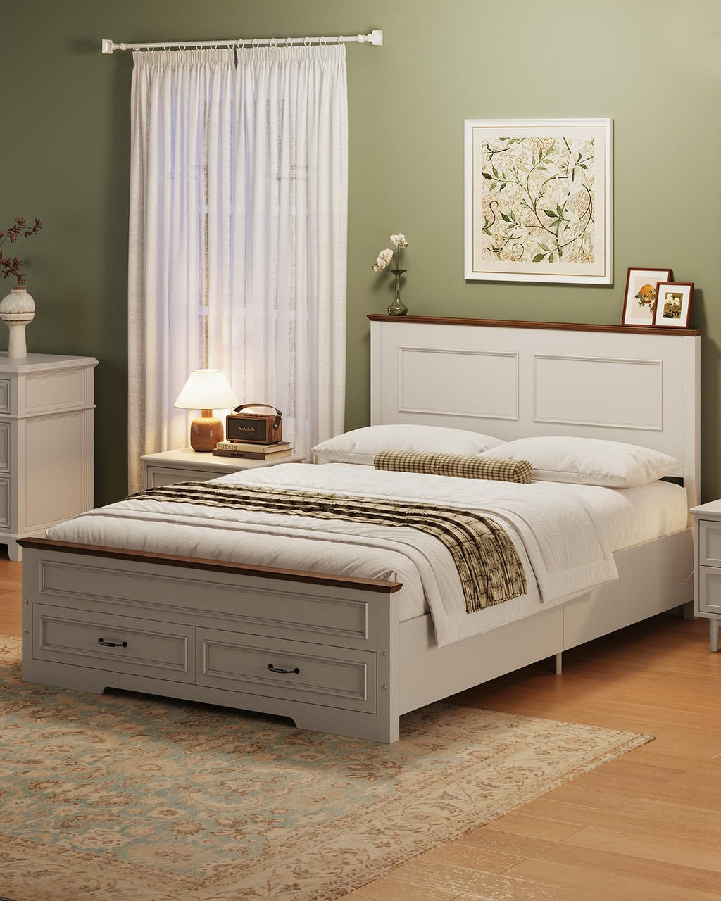 Full Size Platform Bed Frame with Headboard Y8619