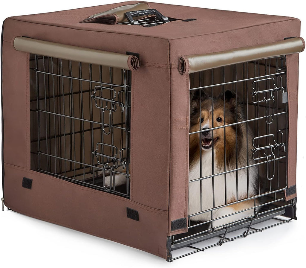 Brown Collapsible Metal Dog Crate L417