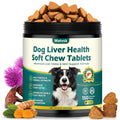 Milk Thistle Supplement for Dogs with Curcumin Choline Fish Oil Prebiotics Chicken Flavor Z1371