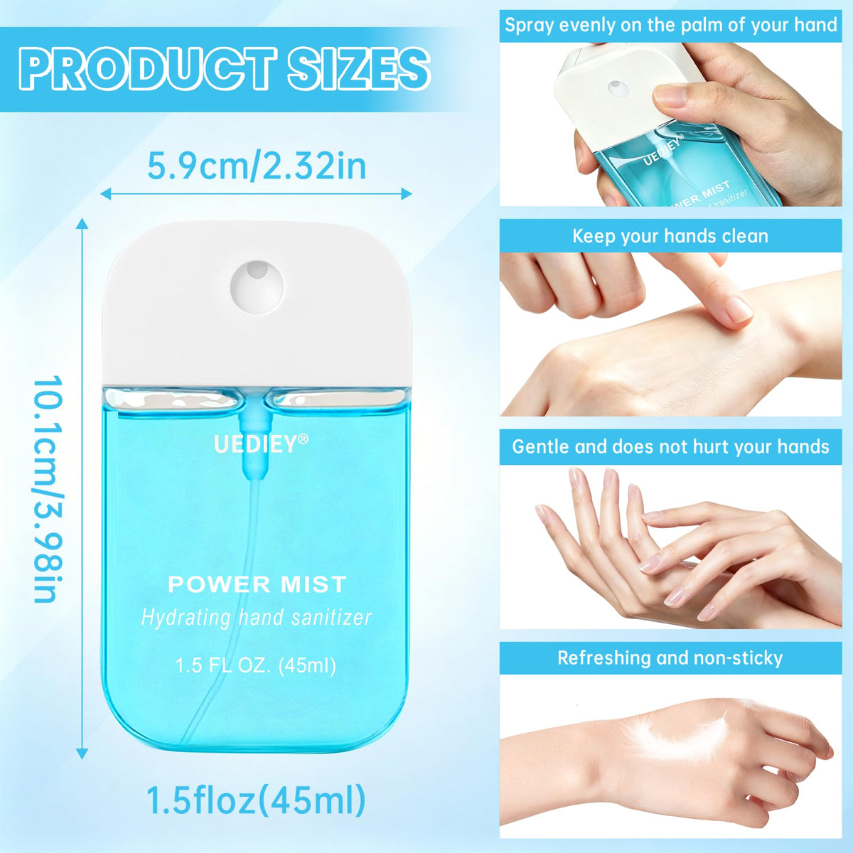 Hand Sanitizer Spray 6 Scents 1.3 Fl Oz S7782