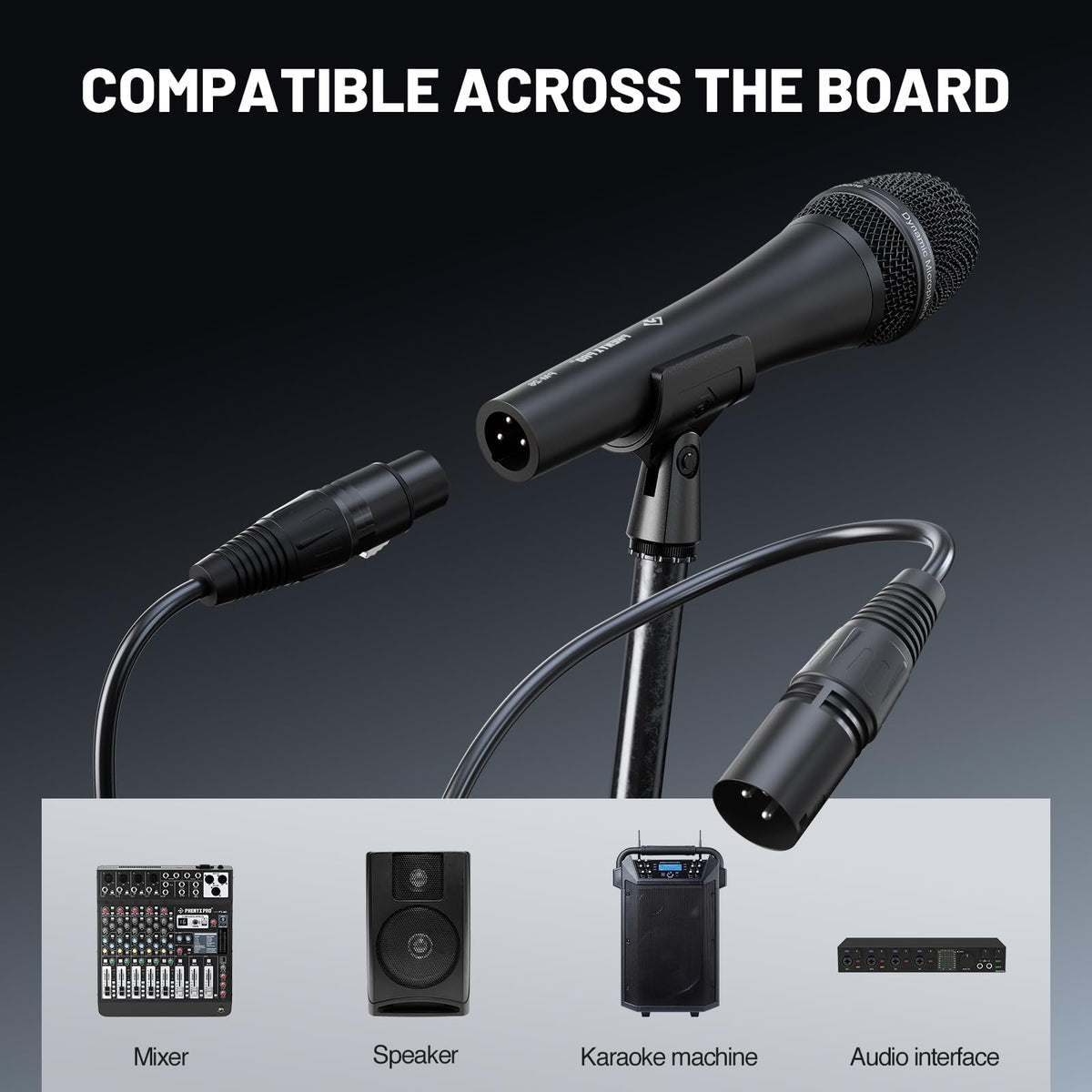 Supercardioid Dynamic Vocal Microphone with XLR Cable T97470