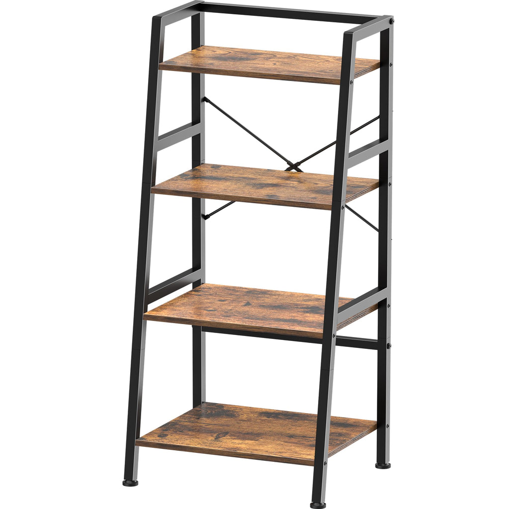 4-Tier Industrial Bookshelf with Steel Frame L80856