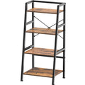 4-Tier Industrial Bookshelf with Steel Frame L80856