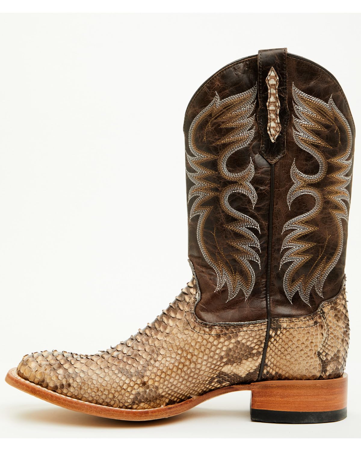 Men's Exotic Python Western Boot Broad Square Toe D28011