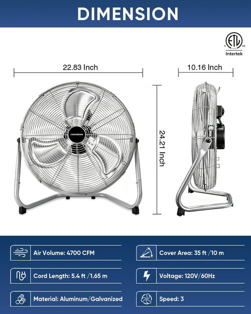 20 Inch 3 Speeds High Velocity Box Fan J362637