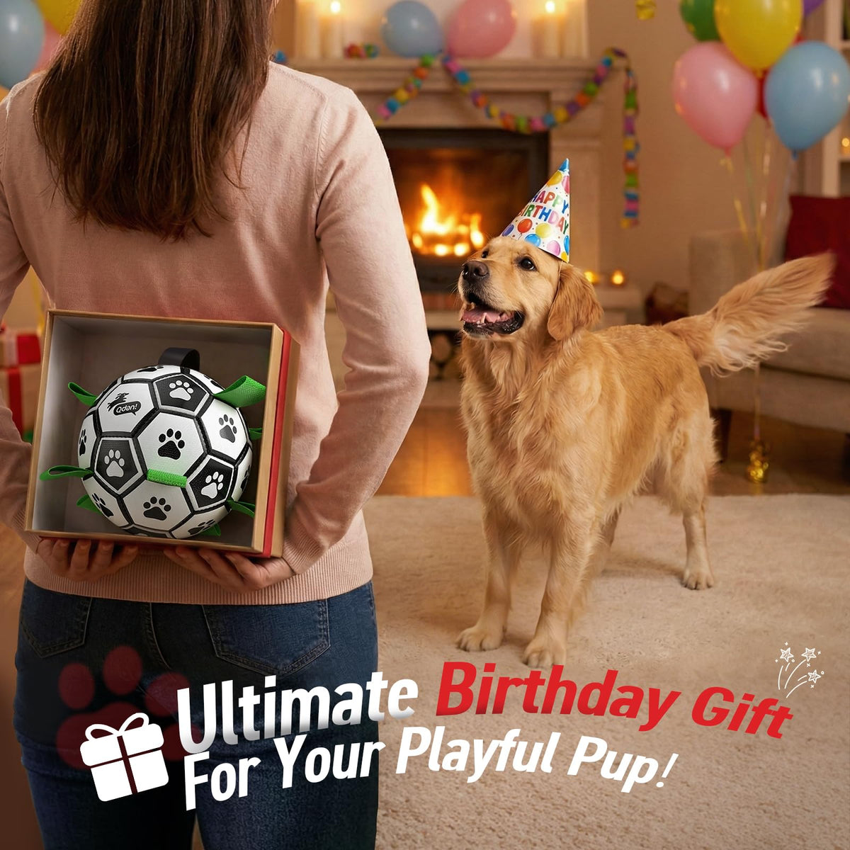 6 Inch Dog Soccer Ball with Straps L1839