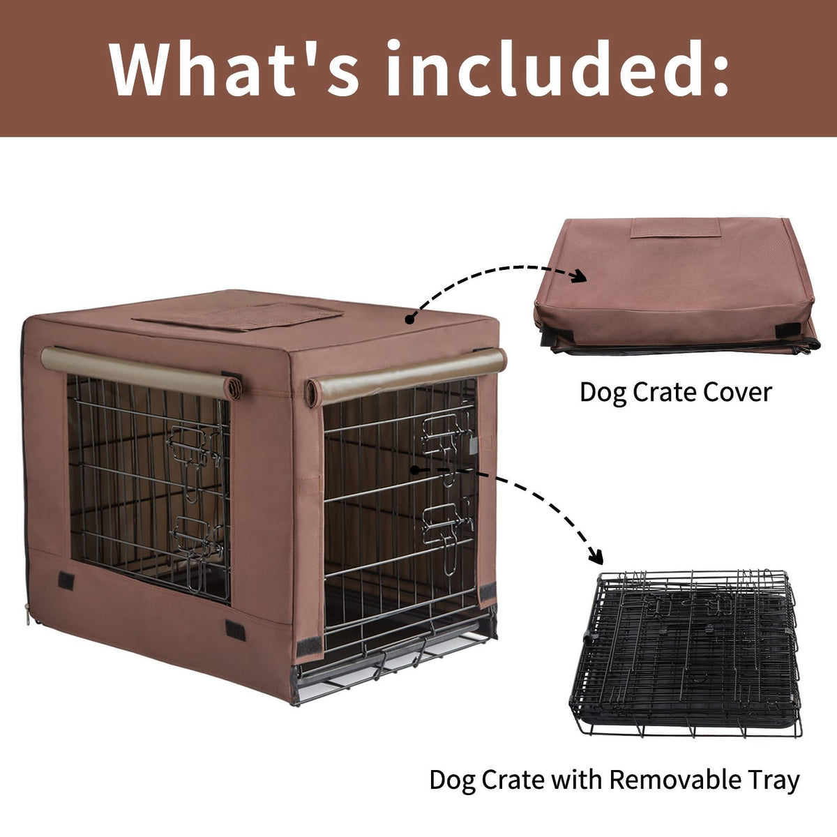 Brown Collapsible Metal Dog Crate L417