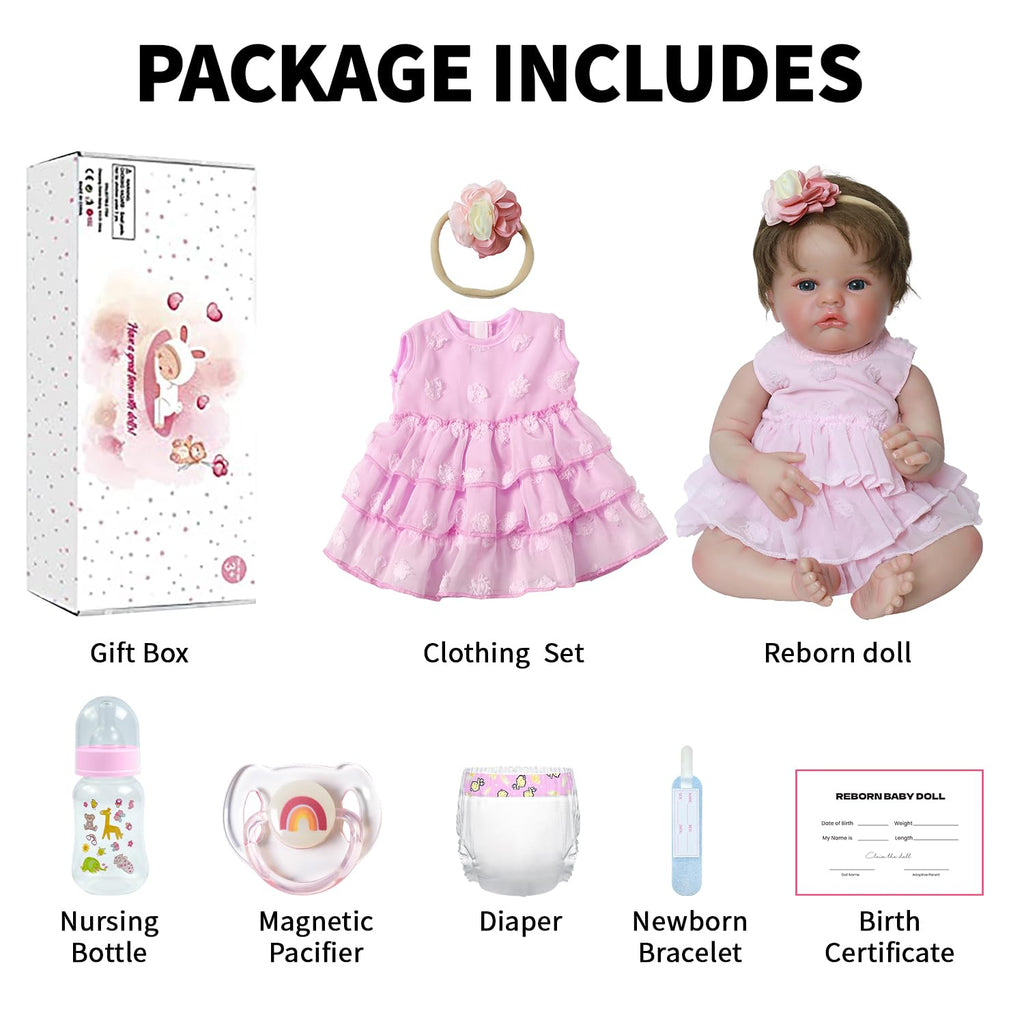 20 Inch Lifelike Reborn Baby Doll Girl with Soft Weighted Body K544201