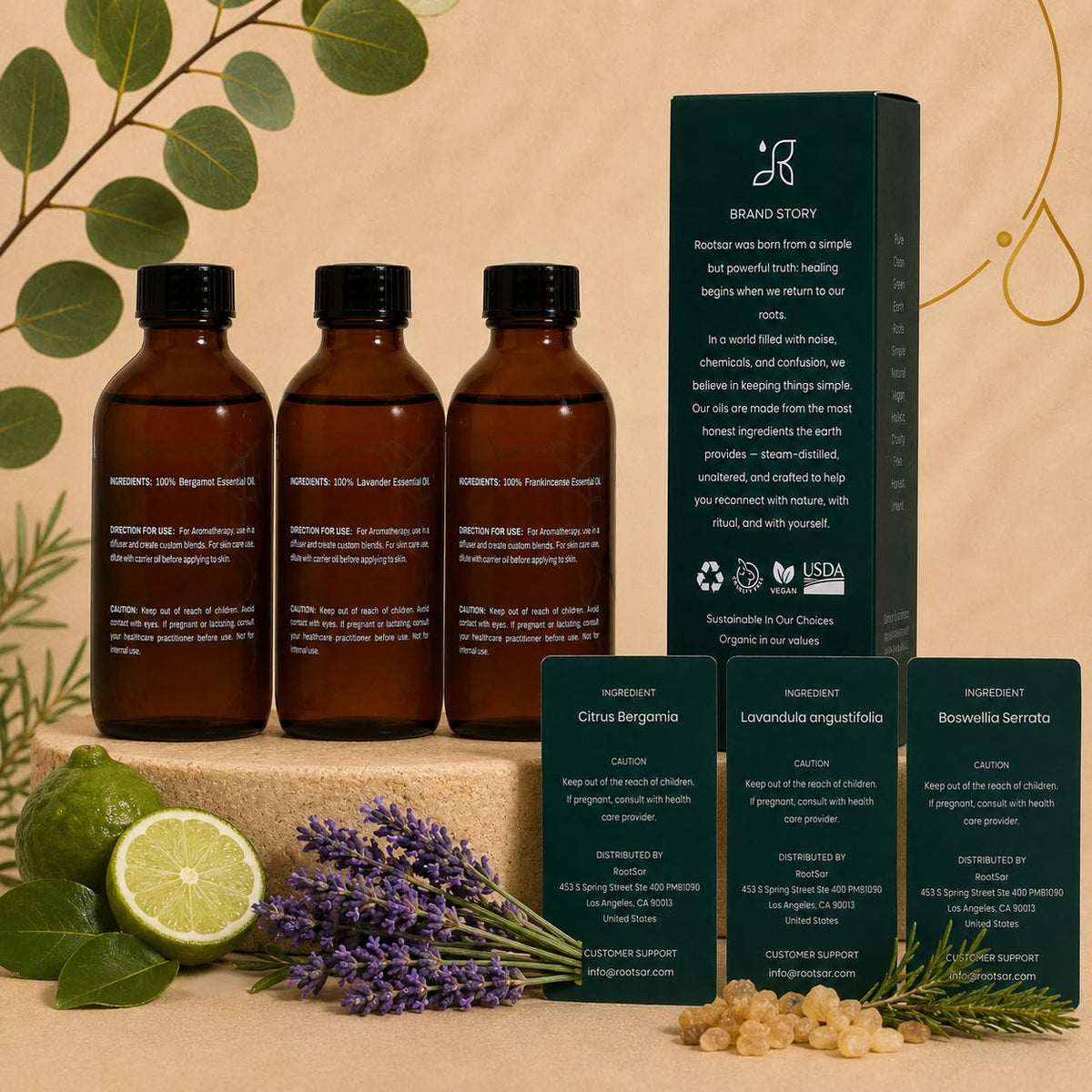 3 Pack Essential Oils 4 Fl Oz D74317