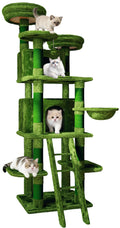 70.87'' Cat Tree Tower with Scratching Post and Hanging Hammock F622