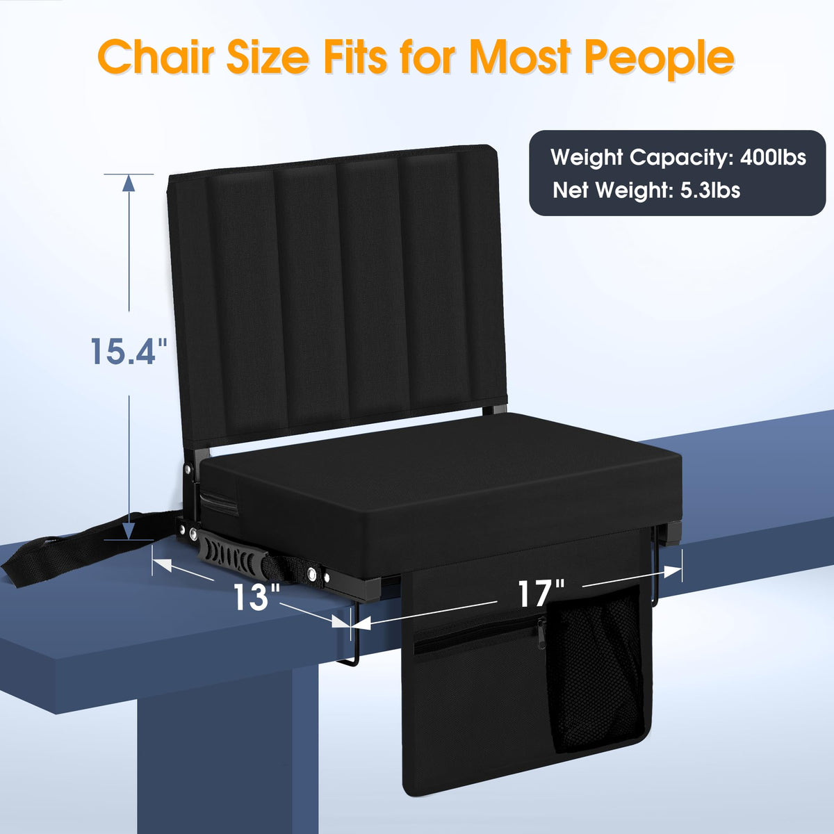 Portable Folding Stadium Seat with Back Support 2 Pack H4078