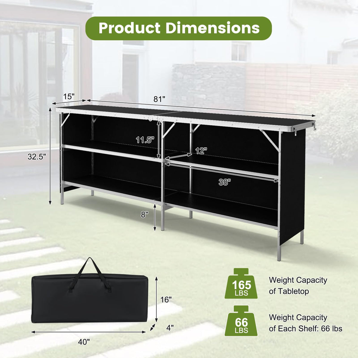 Folding Picnic Table with Carry Bag U37949