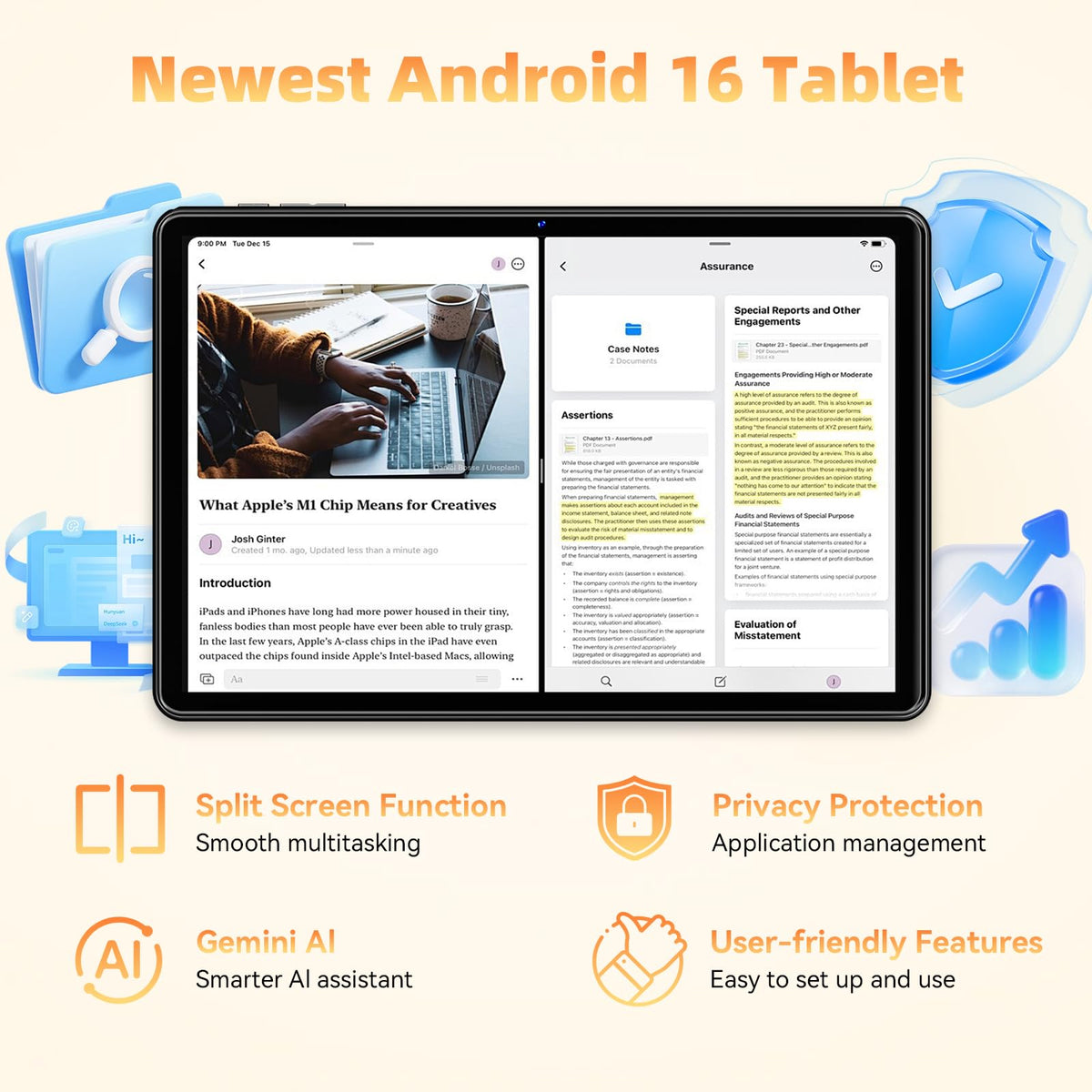 10 inch Android Tablet 26GB RAM 128GB ROM Octa-core 7000mAh Gray R6295