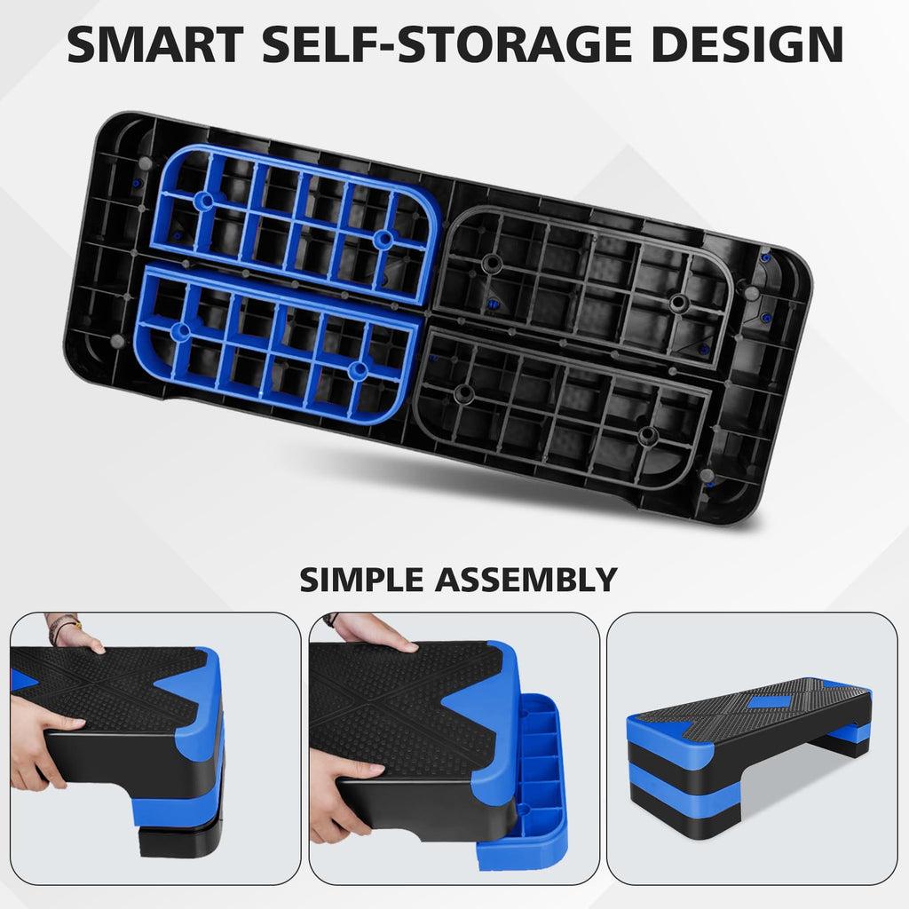 27" Adjustable Aerobic Step Platform with 4 Risers R7908