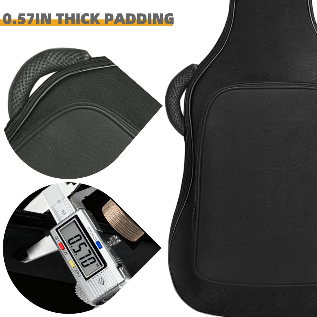Black Acoustic Guitar Gig Bag with Adjustable Shoulder Strap H213861