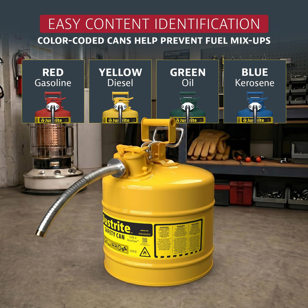 Yellow Galvanized Steel Diesel Fuel Can D92754