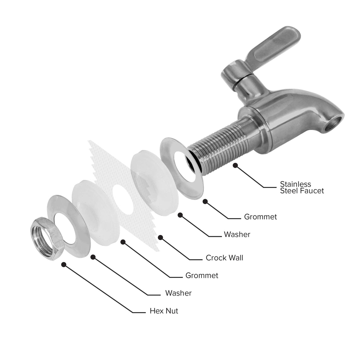 Porcelain Ceramic Crock Water Dispenser with Stainless Steel Faucet and Lid K474