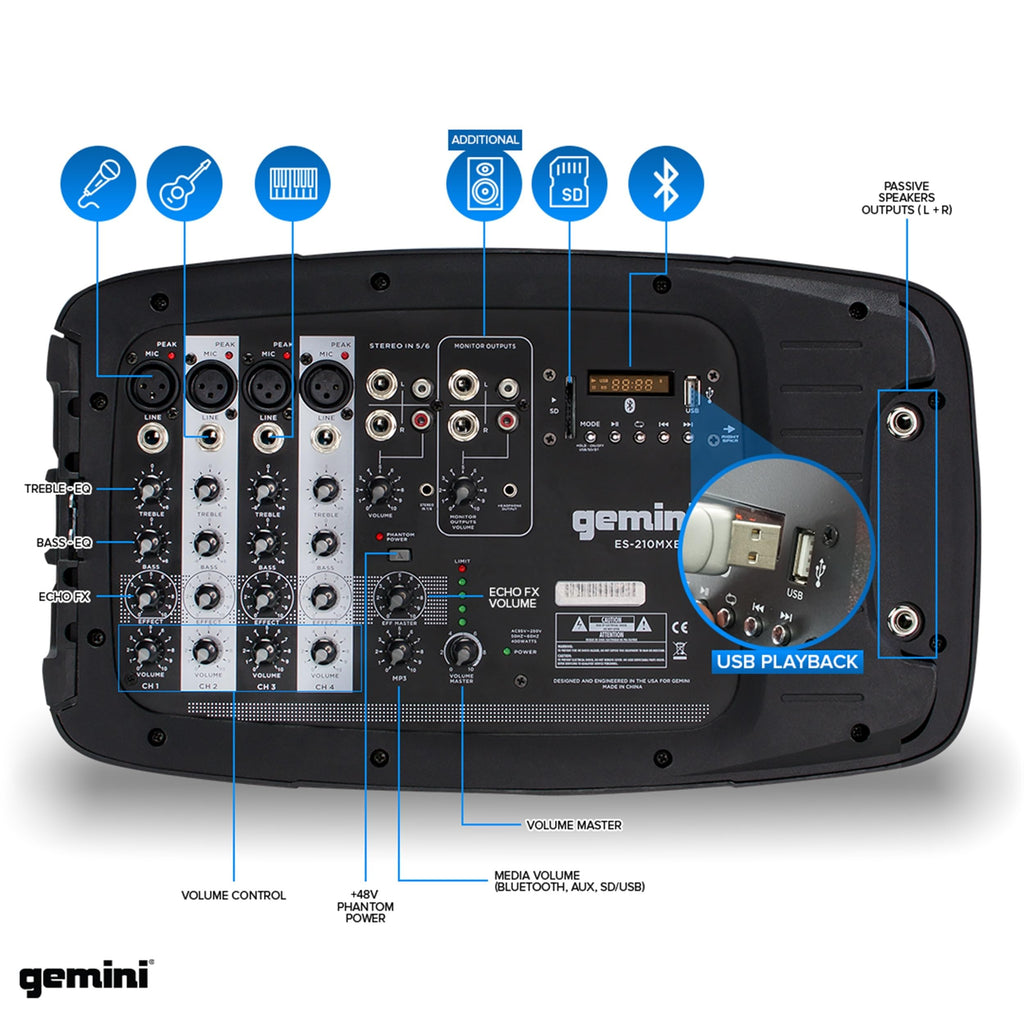 Portable PA System with Dual 10" Speakers V15393