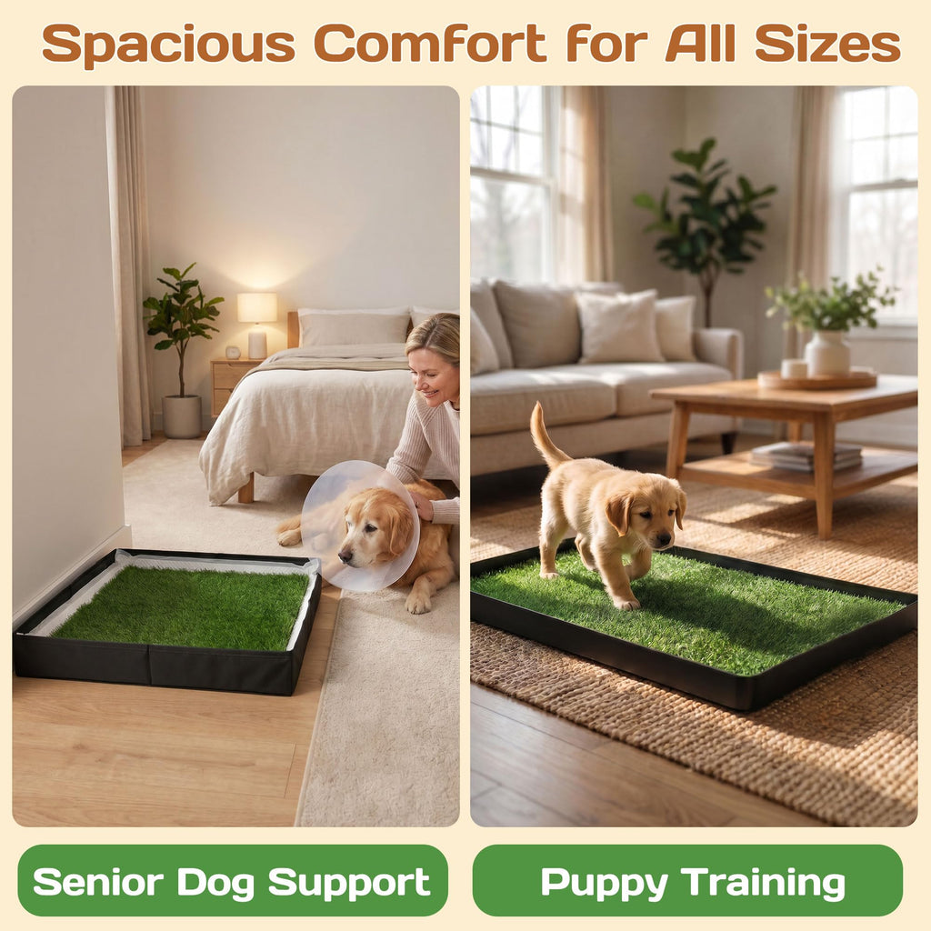 Dog Grass Pad with Tray 32"x22" with 8pc Pee Pads I709710