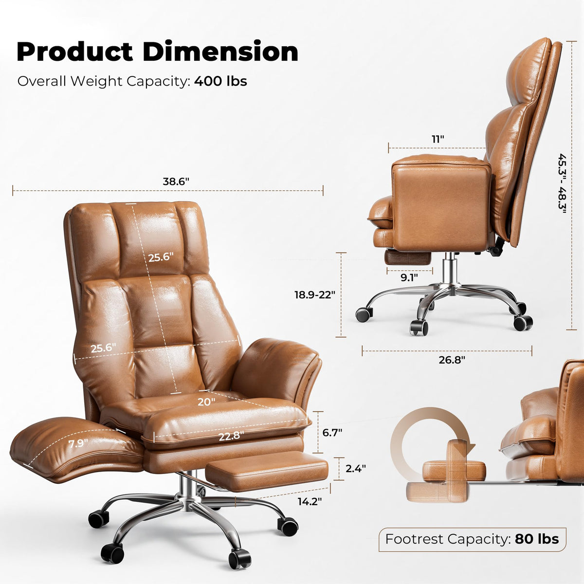 Big and Tall Office Chair with Flip Armrests D75801