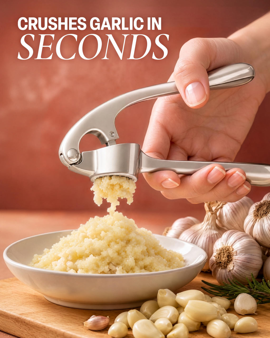 Garlic Press Set with Silicone Peeler & Brush D61531