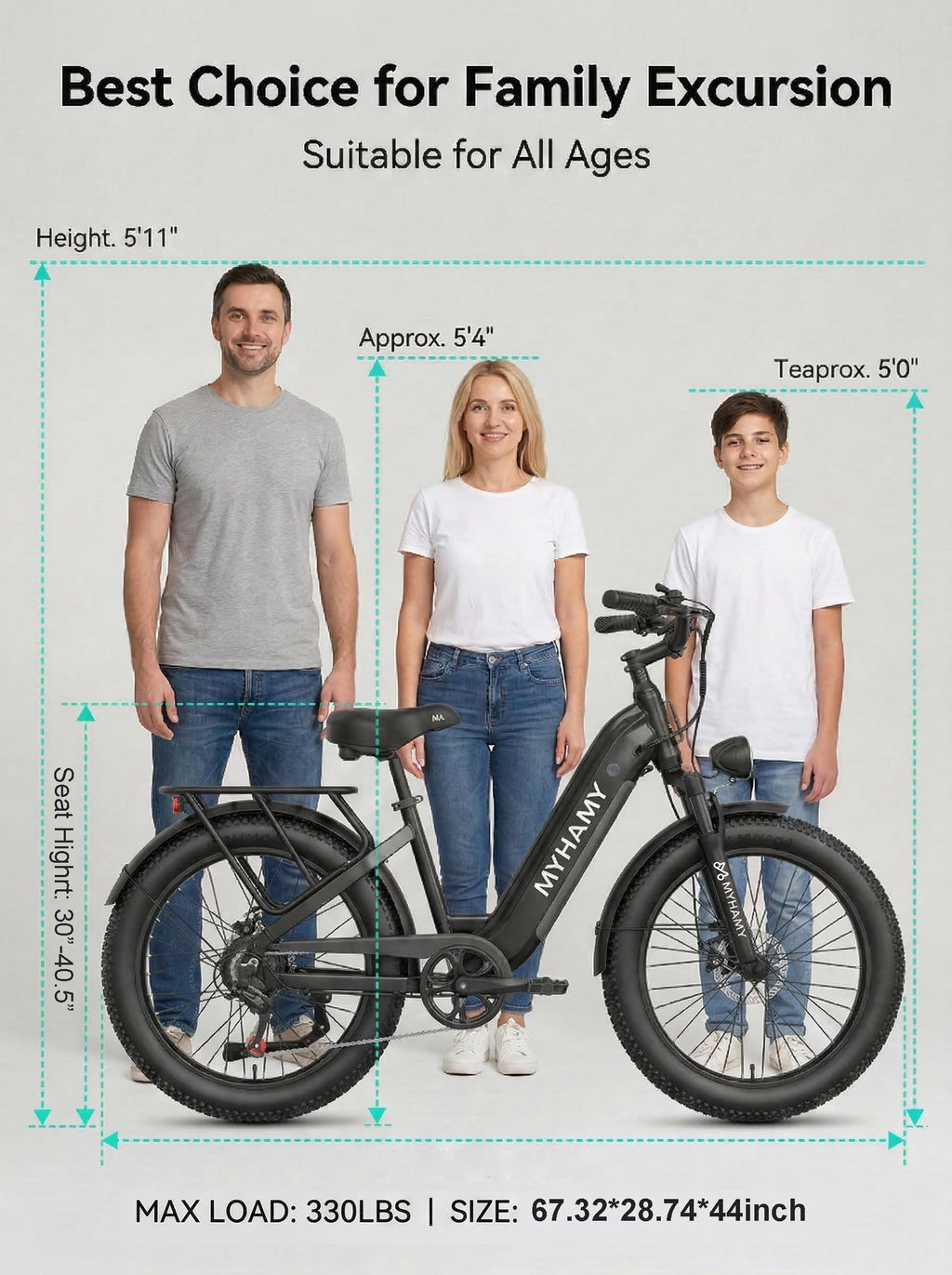 2000W Electric Bike 24 Fat Tire 48V 18Ah Step-Thru Y1554