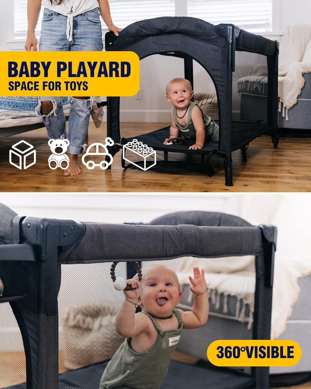 4-in-1 Baby Bassinet Bedside Sleeper Playard Changing Table K963