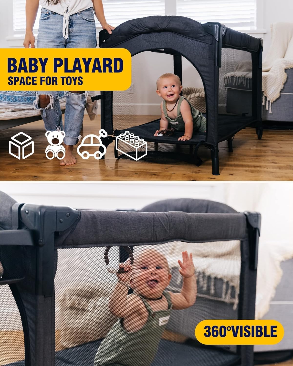 4-in-1 Baby Bassinet Bedside Sleeper Playard Changing Table K963